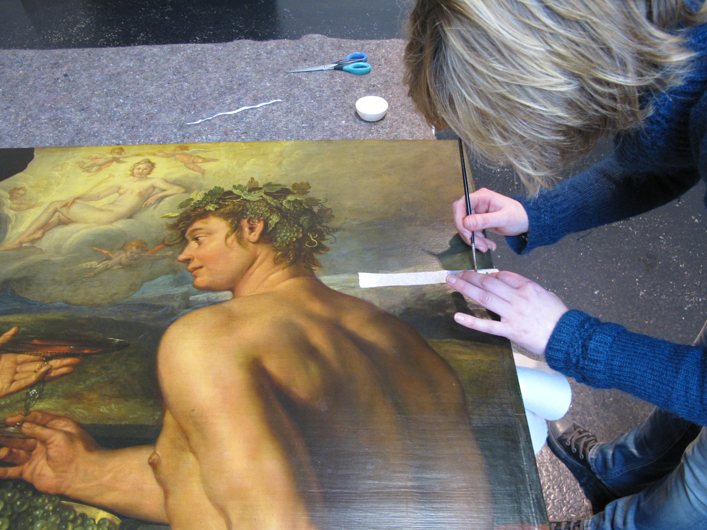 Conservation et restauration de peintures de chevalet - Goltzius, Les 4 pouvoirs ou Apamé usurpe la couronne du roi.