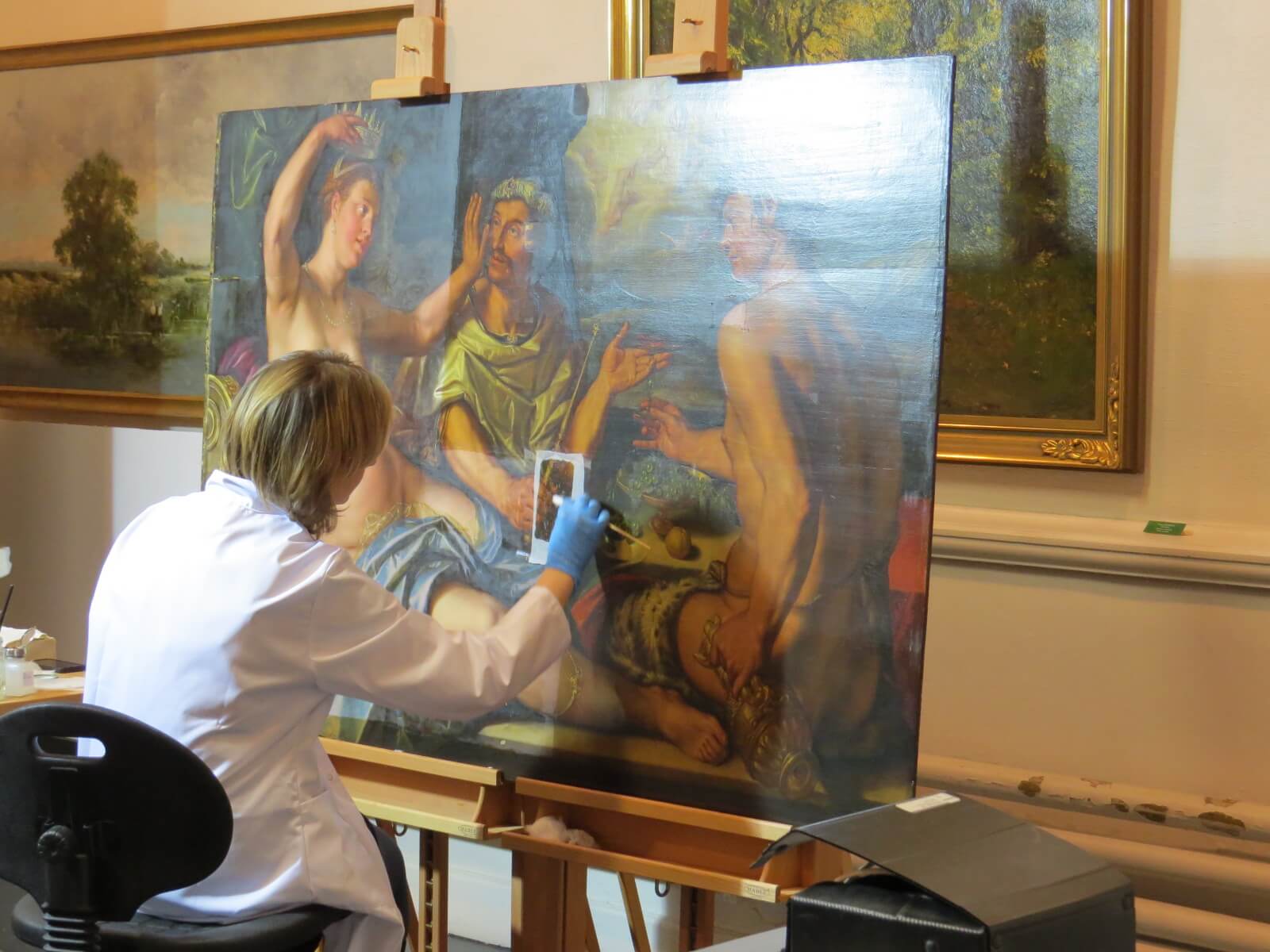 Conservation et restauration de peintures de chevalet - Goltzius, Les 4 pouvoirs ou Apamé usurpe la couronne du roi.
